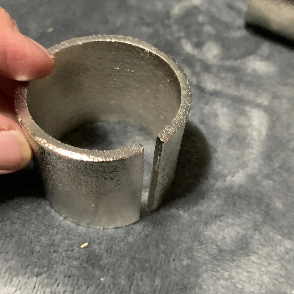 Set of 10 Silver Textured Metal Napkin Rings Modern Split Cuff Table Decor